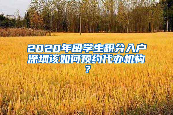 2020年留学生积分入户深圳该如何预约代办机构？