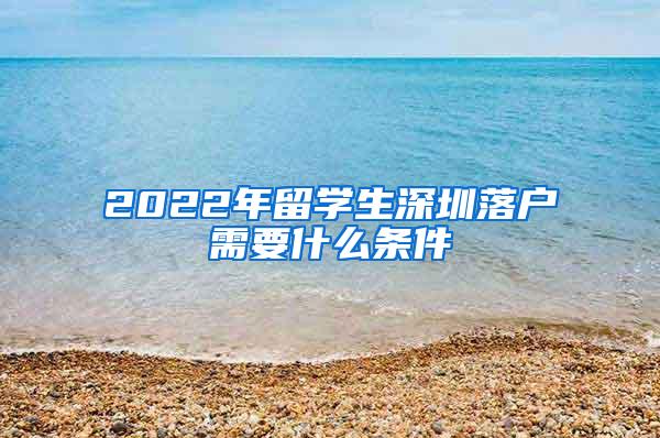 2022年留学生深圳落户需要什么条件