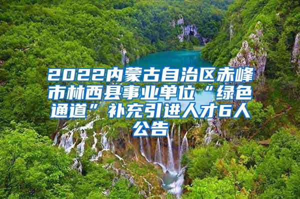 2022内蒙古自治区赤峰市林西县事业单位“绿色通道”补充引进人才6人公告