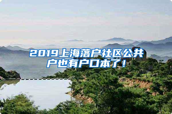 2019上海落户社区公共户也有户口本了！