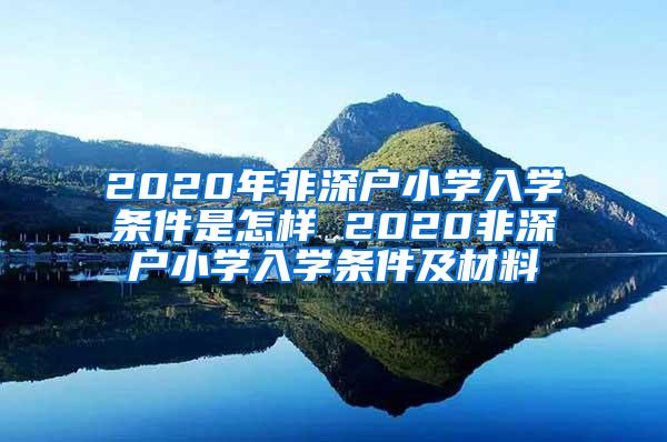 2020年非深户小学入学条件是怎样 2020非深户小学入学条件及材料