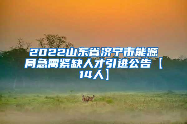 2022山东省济宁市能源局急需紧缺人才引进公告【14人】