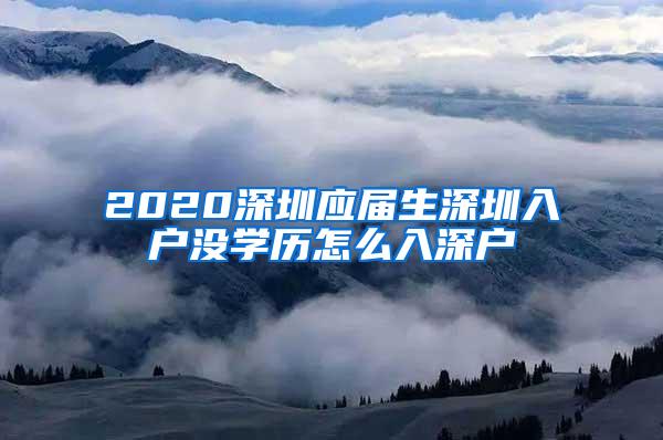 2020深圳应届生深圳入户没学历怎么入深户