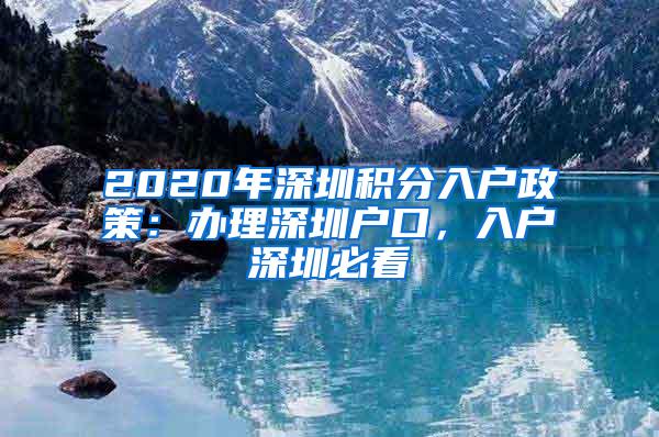 2020年深圳积分入户政策：办理深圳户口，入户深圳必看