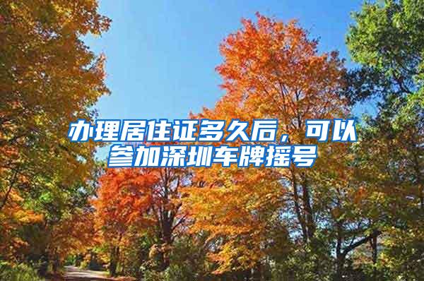 办理居住证多久后，可以参加深圳车牌摇号