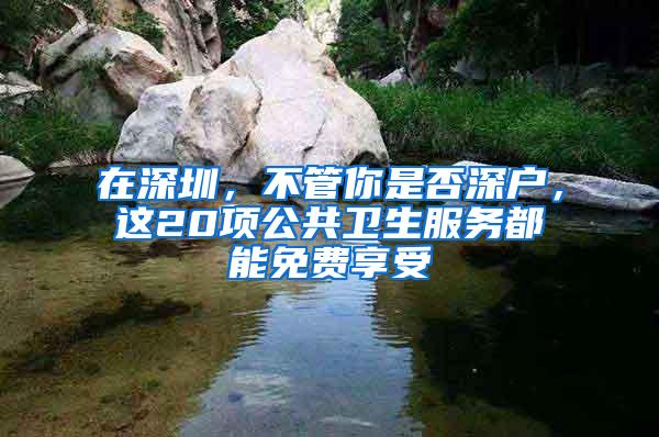 在深圳，不管你是否深户，这20项公共卫生服务都能免费享受