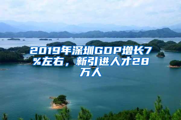 2019年深圳GDP增长7%左右，新引进人才28万人