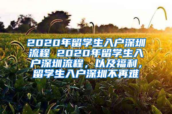 2020年留学生入户深圳流程 2020年留学生入户深圳流程，以及福利，留学生入户深圳不再难