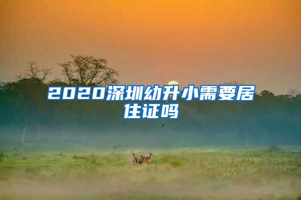 2020深圳幼升小需要居住证吗