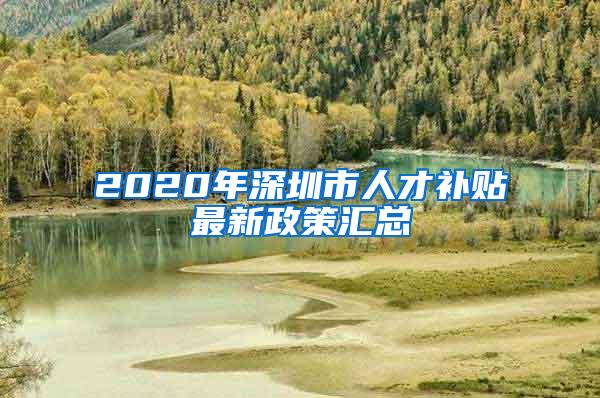 2020年深圳市人才补贴最新政策汇总