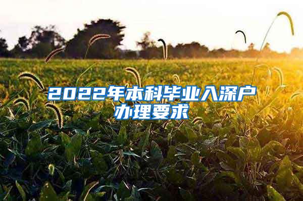 2022年本科毕业入深户办理要求