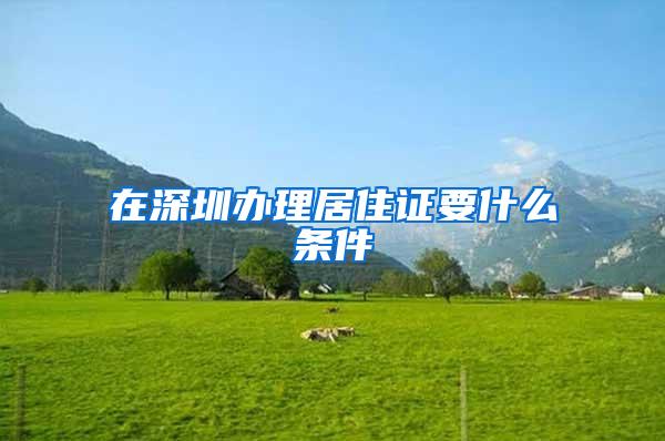 在深圳办理居住证要什么条件