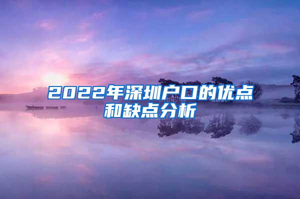 2022年深圳户口的优点和缺点分析