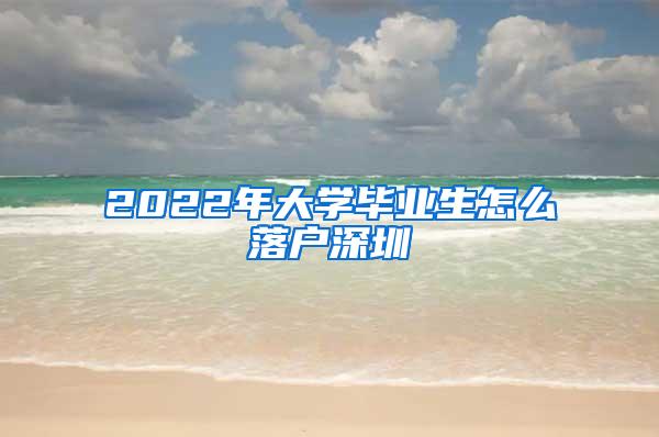 2022年大学毕业生怎么落户深圳