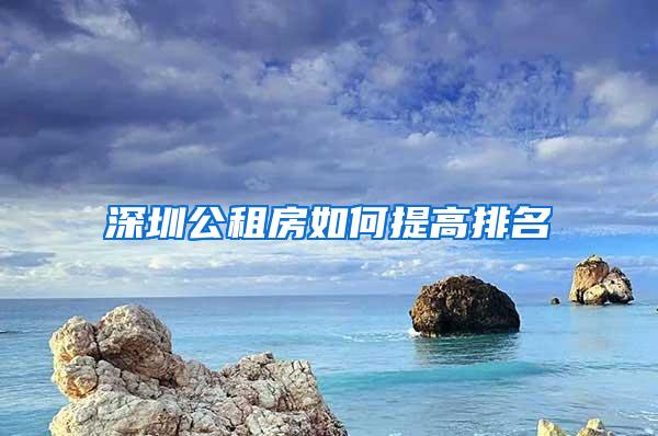 深圳公租房如何提高排名