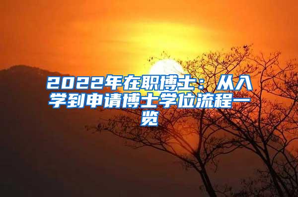 2022年在职博士：从入学到申请博士学位流程一览