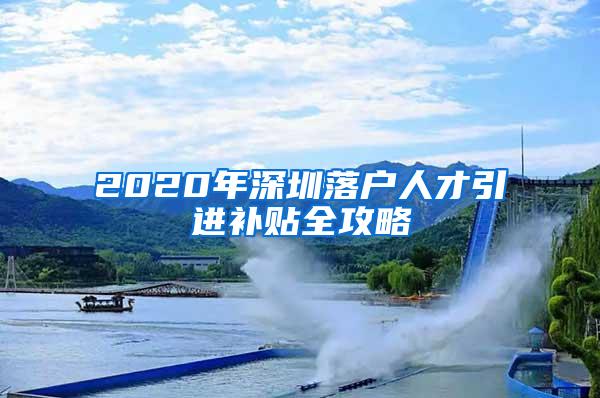 2020年深圳落户人才引进补贴全攻略