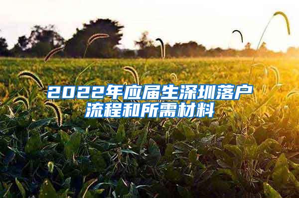 2022年应届生深圳落户流程和所需材料