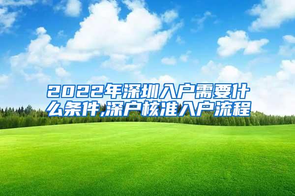 2022年深圳入户需要什么条件,深户核准入户流程