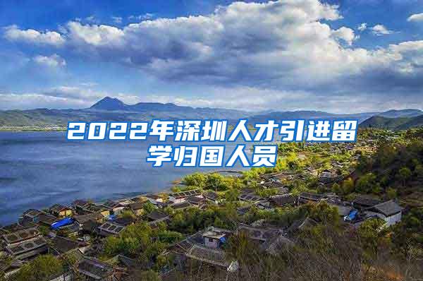 2022年深圳人才引进留学归国人员