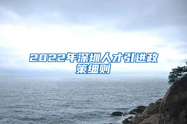 2022年深圳人才引进政策细则