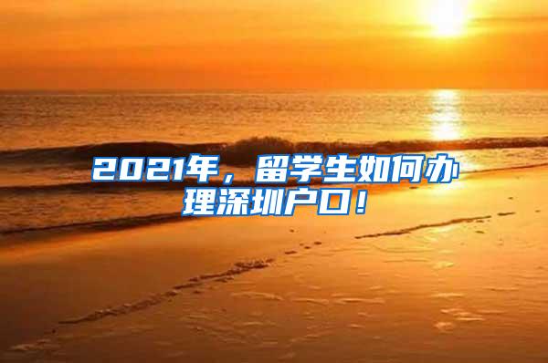 2021年，留学生如何办理深圳户口！