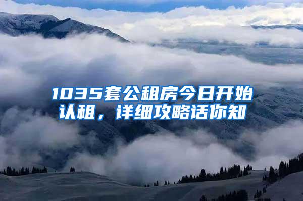 1035套公租房今日开始认租，详细攻略话你知