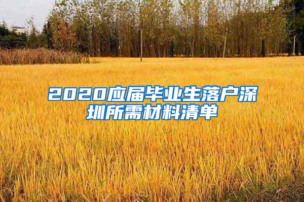 2020应届毕业生落户深圳所需材料清单