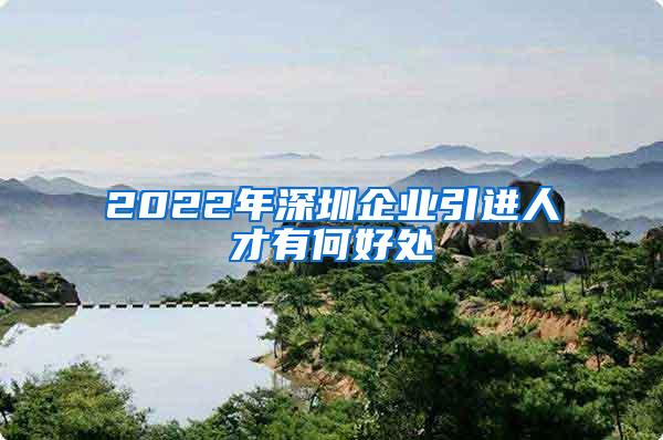 2022年深圳企业引进人才有何好处