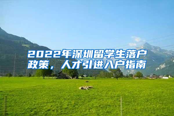 2022年深圳留学生落户政策，人才引进入户指南