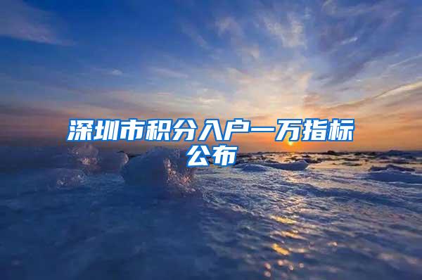 深圳市积分入户一万指标公布