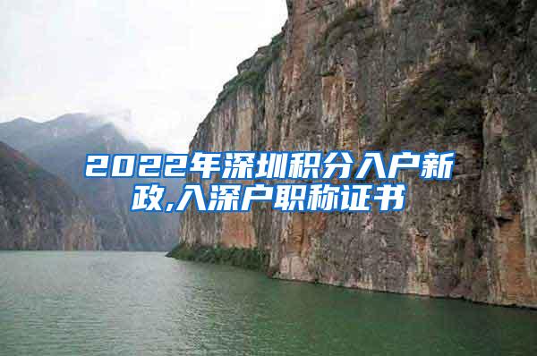 2022年深圳积分入户新政,入深户职称证书