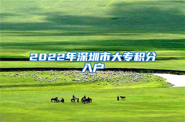 2022年深圳市大专积分入户