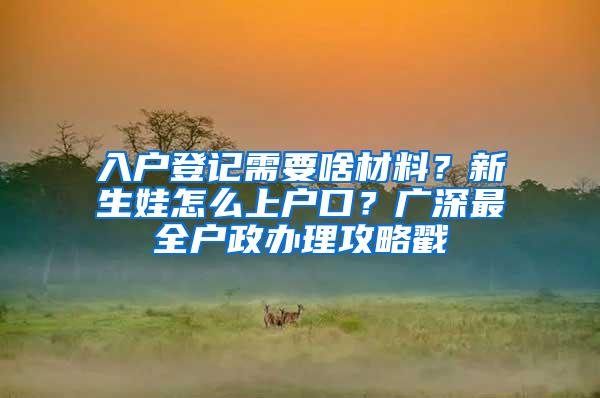 入户登记需要啥材料？新生娃怎么上户口？广深最全户政办理攻略戳