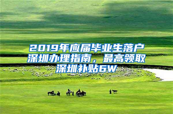 2019年应届毕业生落户深圳办理指南，最高领取深圳补贴6W