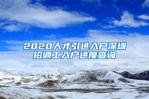 2020人才引进入户深圳招调工入户进度查询