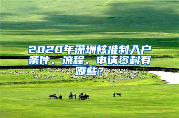 2020年深圳核准制入户条件、流程、申请资料有哪些？