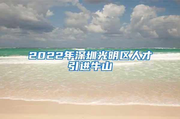 2022年深圳光明区人才引进牛山