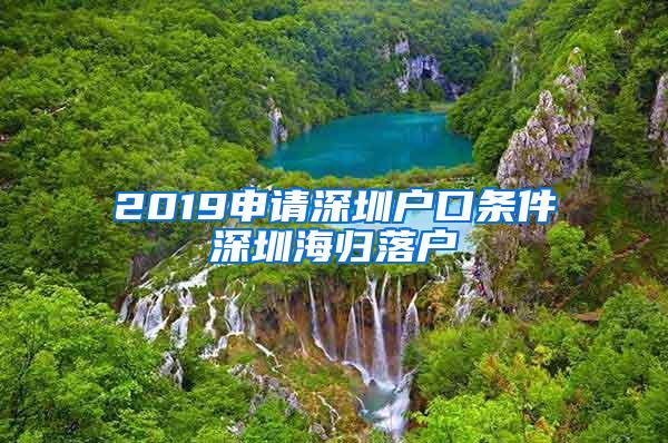 2019申请深圳户口条件深圳海归落户