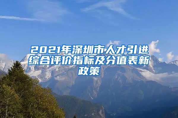 2021年深圳市人才引进综合评价指标及分值表新政策