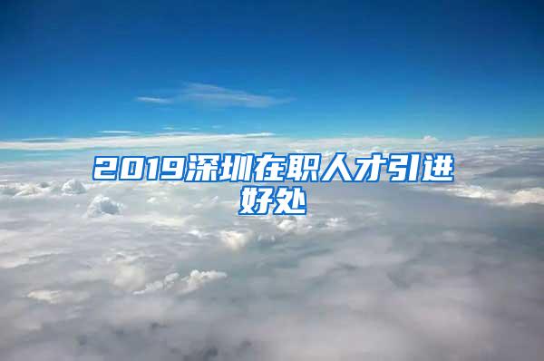 2019深圳在职人才引进好处