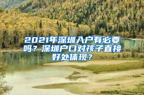 2021年深圳入户有必要吗？深圳户口对孩子直接好处体现？