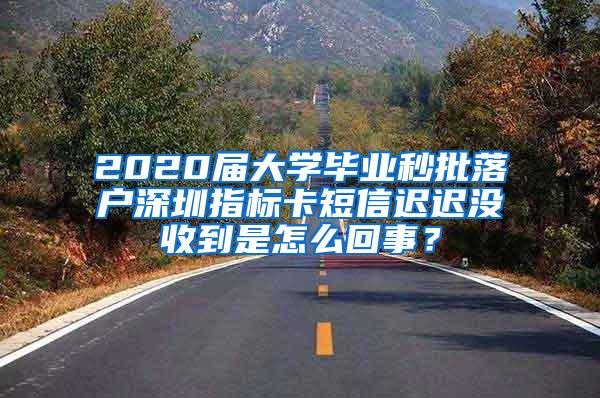 2020届大学毕业秒批落户深圳指标卡短信迟迟没收到是怎么回事？