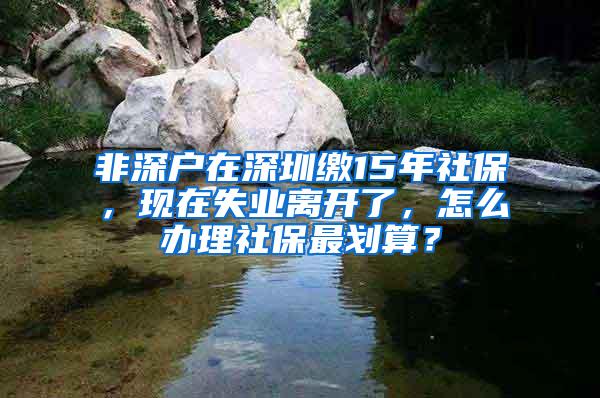 非深户在深圳缴15年社保，现在失业离开了，怎么办理社保最划算？