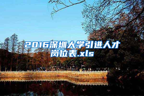 2016深圳大学引进人才岗位表.xls