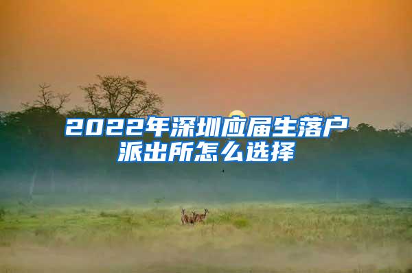 2022年深圳应届生落户派出所怎么选择