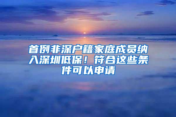 首例非深户籍家庭成员纳入深圳低保！符合这些条件可以申请