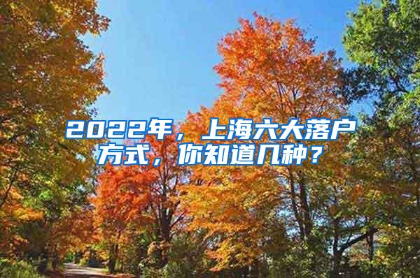 2022年，上海六大落户方式，你知道几种？