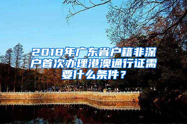 2018年广东省户籍非深户首次办理港澳通行证需要什么条件？