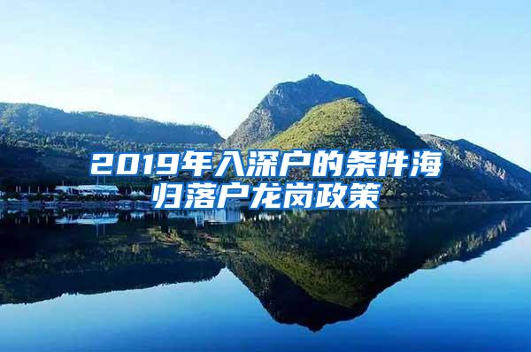 2019年入深户的条件海归落户龙岗政策